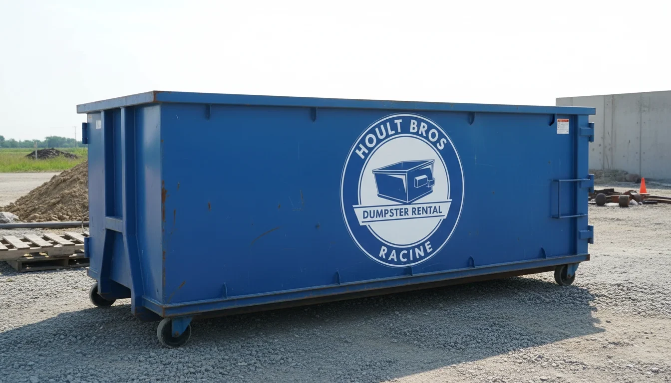 Roll-off dumpster delivered in Waterford, WI by Hoult Bros Dumpster Rental Racine