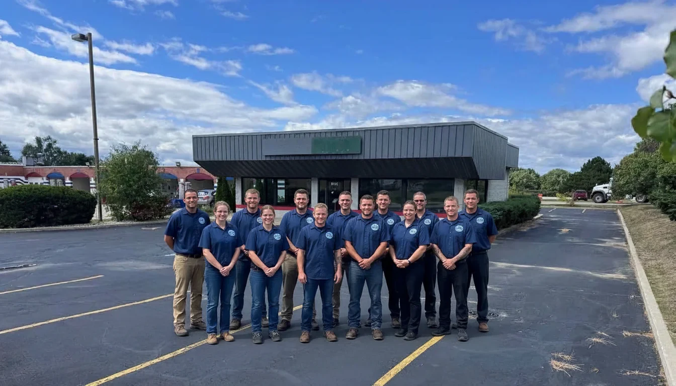 Hoult Bros Dumpster Rental Racine crew on location serving Racine, WI and Racine County